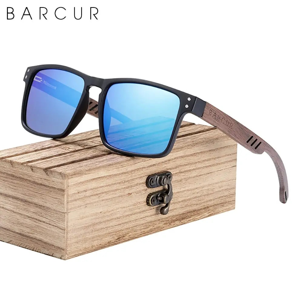Designer Sonnenbrille Polarisierte Brillen UV400 Walnuss Holz Look Designer Sonnenbrille Polarisierte Brillen UV400 Walnuss Holz Look